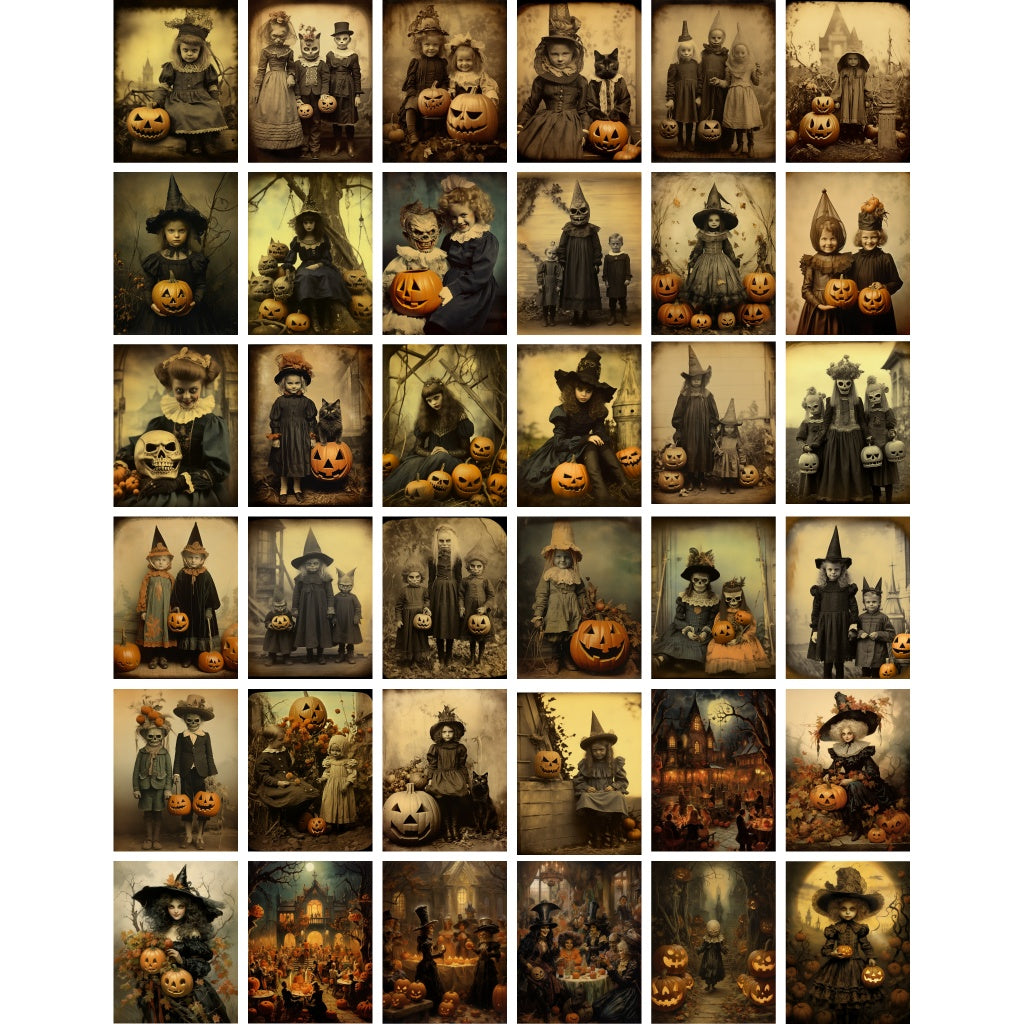 Brutus Monroe Tintype Horrors Creative Cards bru2971-2 pumpkins