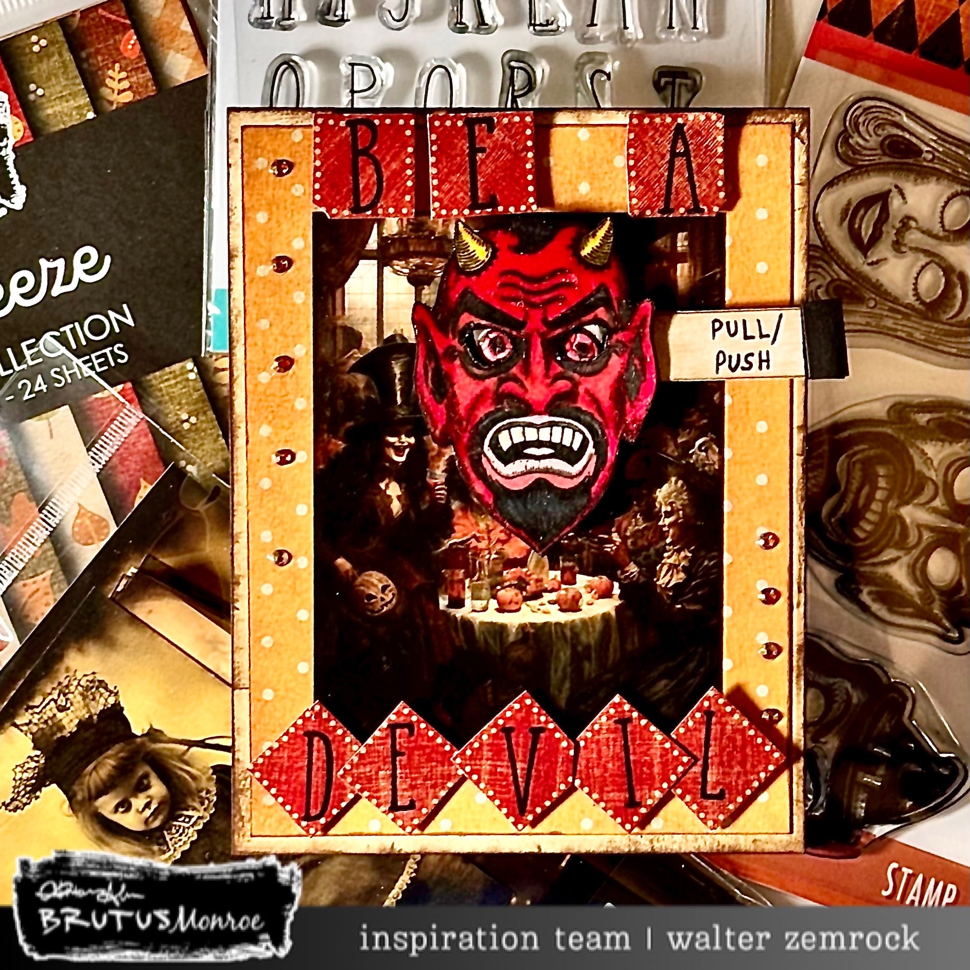 Brutus Monroe Tintype Horrors Creative Cards bru2971-2 walter zemrock be a devil card