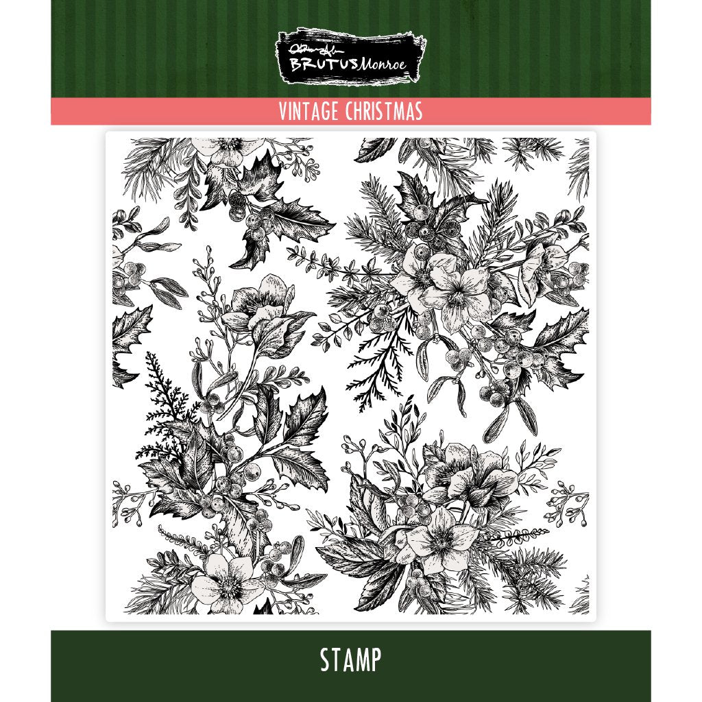 Brutus Monroe Vintage Christmas Clear Stamp bru3462