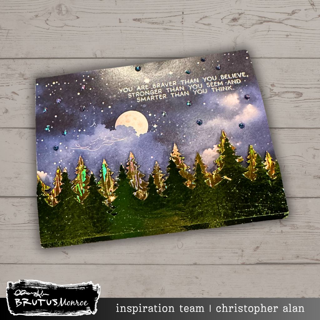 Brutus Monroe Watercolor Forest DuoFoil Sheets bru2546 trees