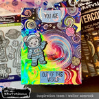 Brutus Monroe Watercolor Night 6x6 Paper Pad bru6687 mouse astronaut planets you are out of this world card