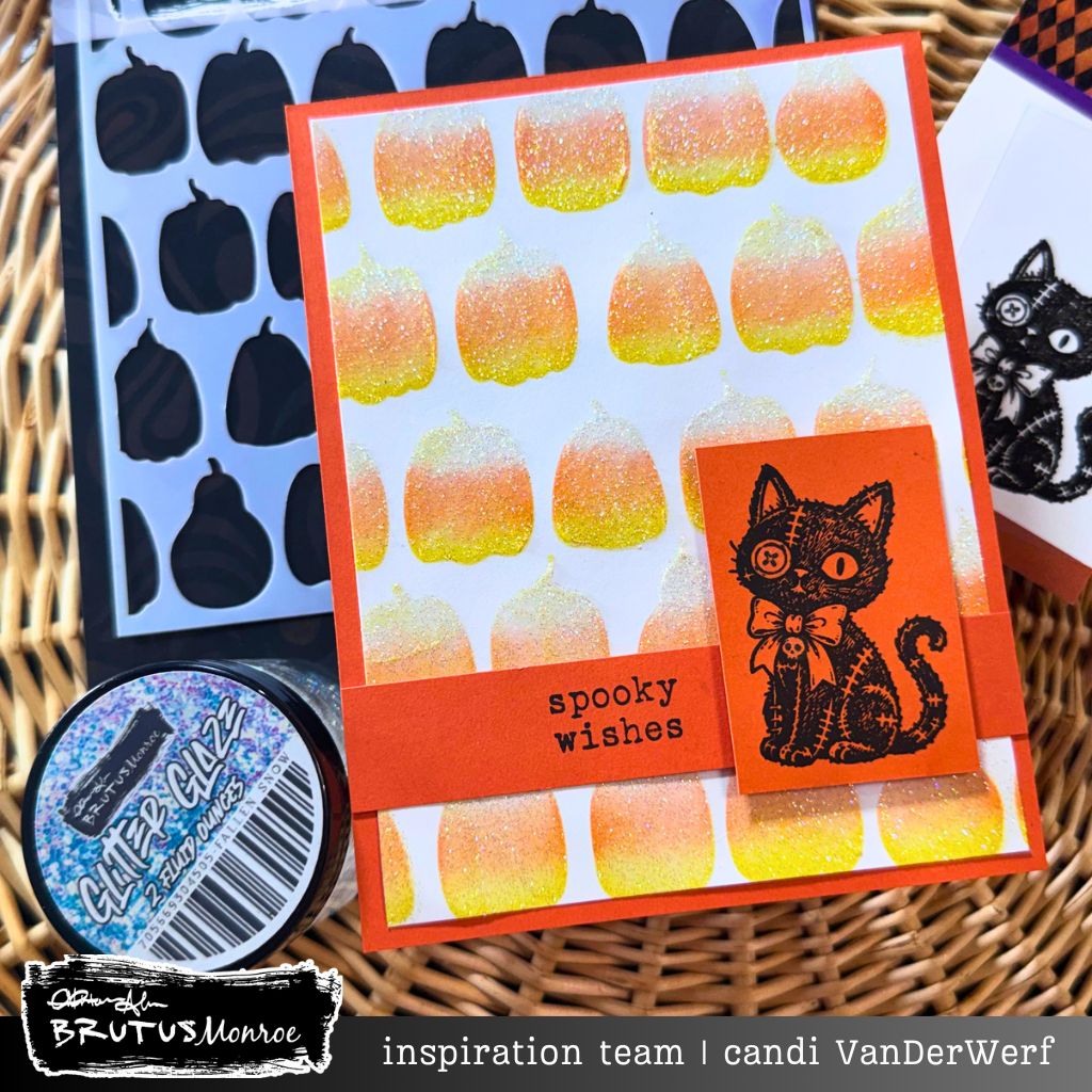 Brutus Monroe Wicked Whiskers Clear Stamp Set bru7756 spooky wishes cat candi vanderwerf