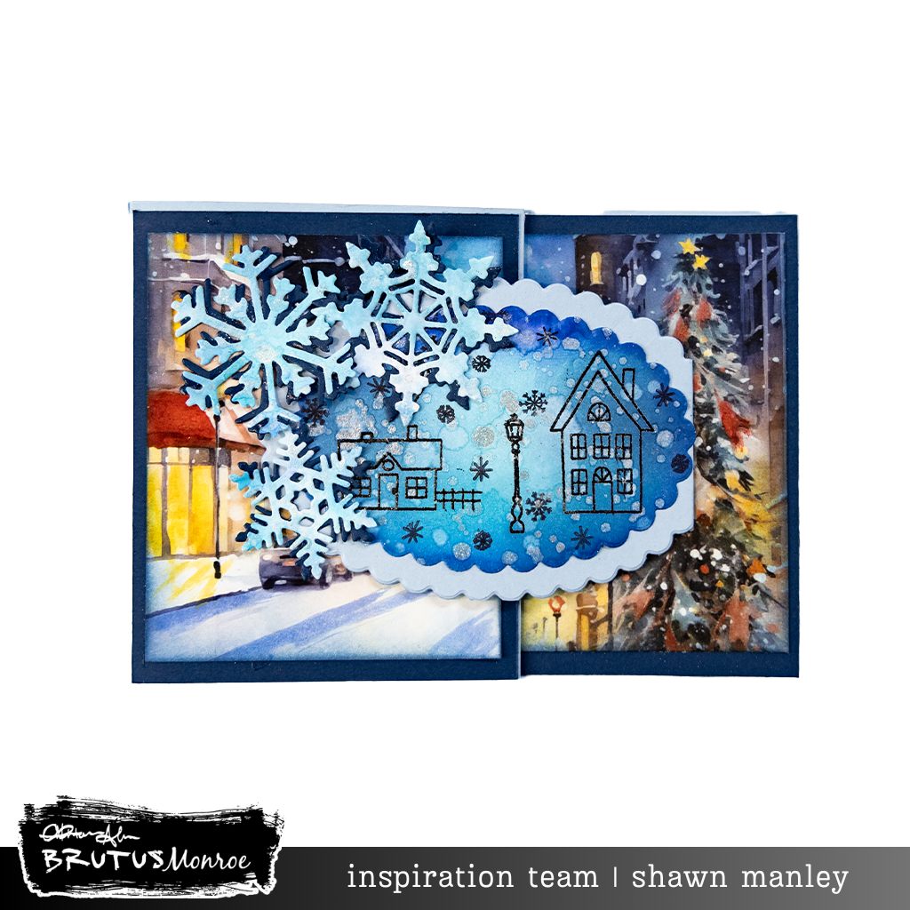 Brutus Monroe Winter Home Clear Stamp Set bru1829 house