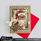 Brutus Monroe Winter Nostalgia Creative Cards bru4007 santa with glasses snowflake white bow ho ho ho card sweta changela
