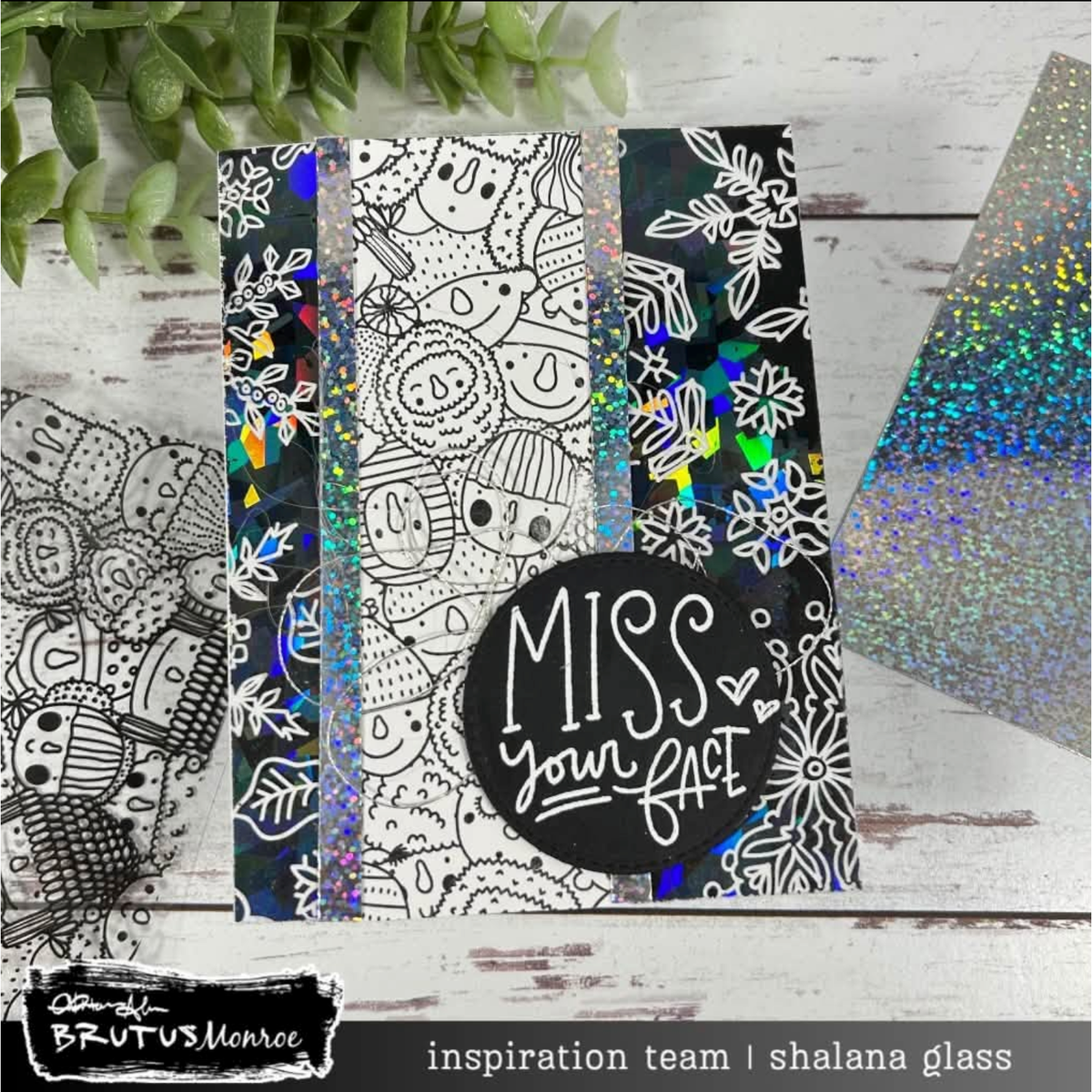 Brutus Monroe Winter Solstice Acetate Sheets bru2613-2 miss your face winter card shalana glass