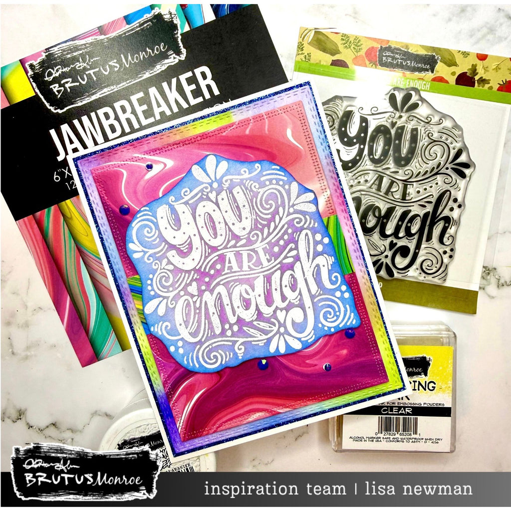 Brutus Monroe You are Enough Clear Stamp bru4029 swirly background