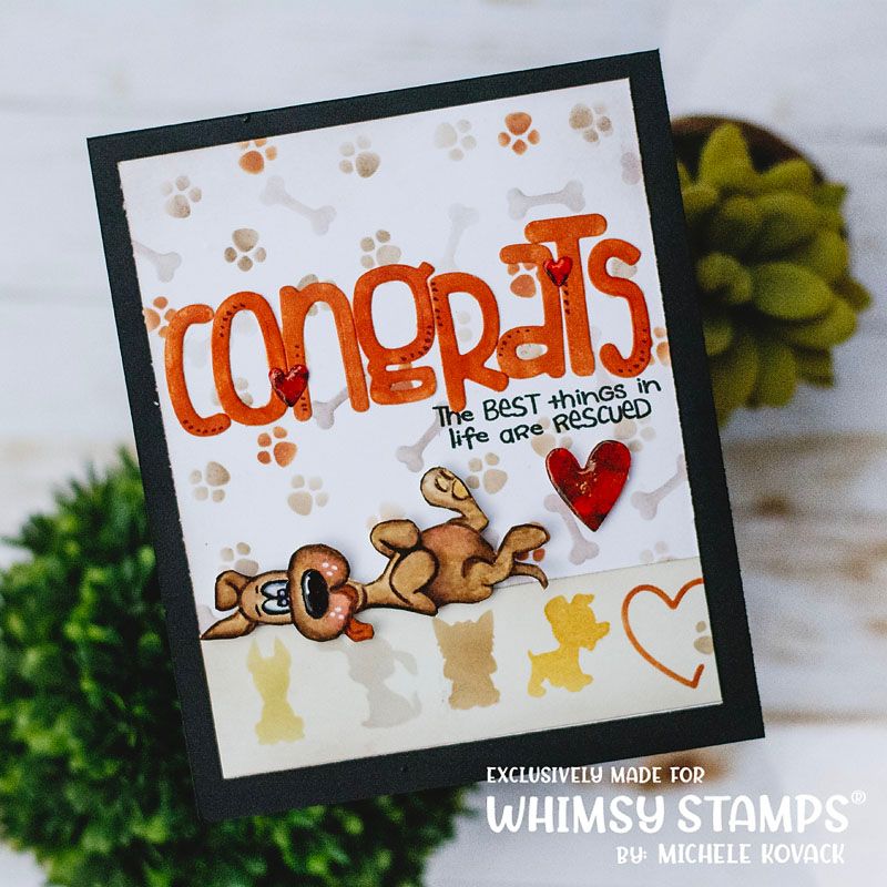 Whimsy Stamps Stencil Stackers Furrbabies WSS140 dogs
