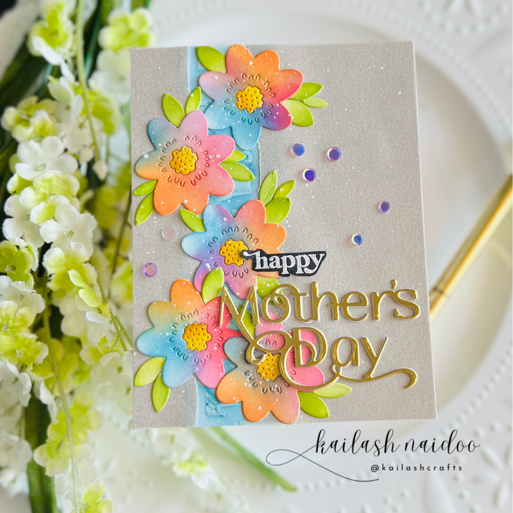 Simon Says Stamp Bubble Flower and Leaves Wafer Dies s991 You Are My Favorite Mother's Day Card