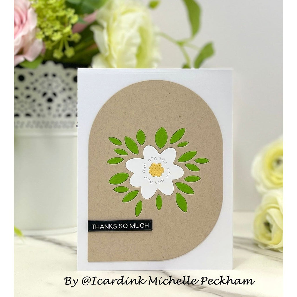 Simon Says Stamp Bubble Flower and Leaves Wafer Dies s991 You Are My Favorite Thanks Card