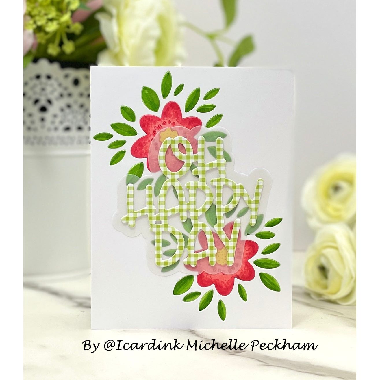 Simon Says Stamp Bubble Flower and Leaves Wafer Dies s991 You Are My Favorite Oh Happy Day Card