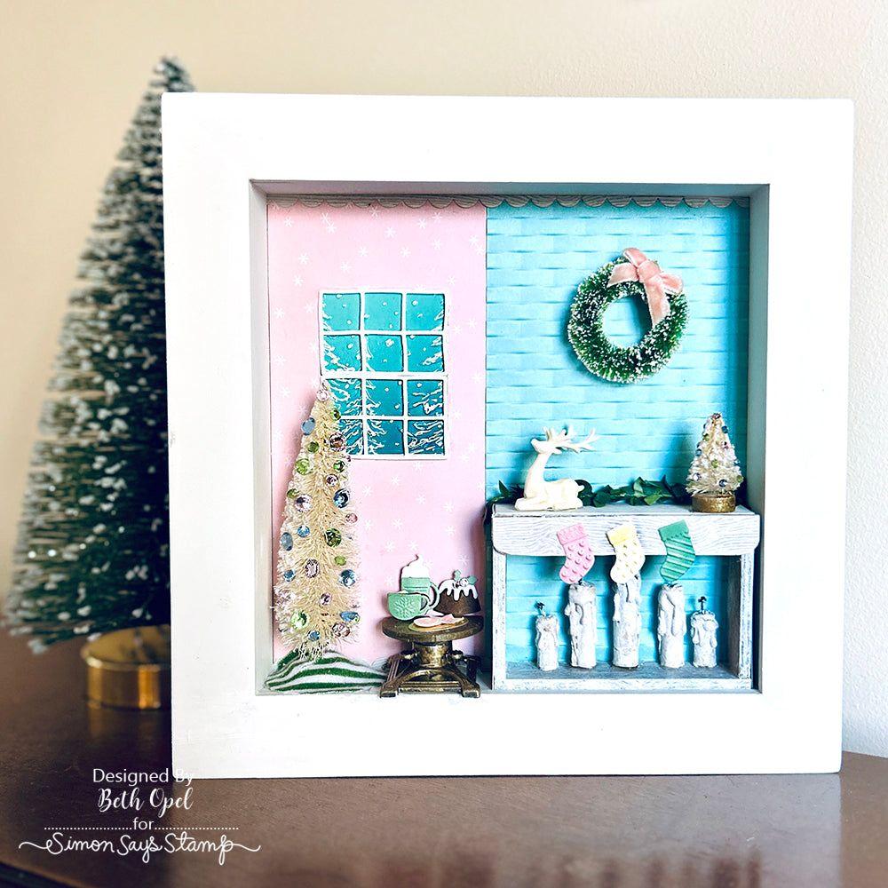 Simon Says Stamp Pawsitively Dazzling Gems Bubblegum se115 Festive Fun Christmas Vignette