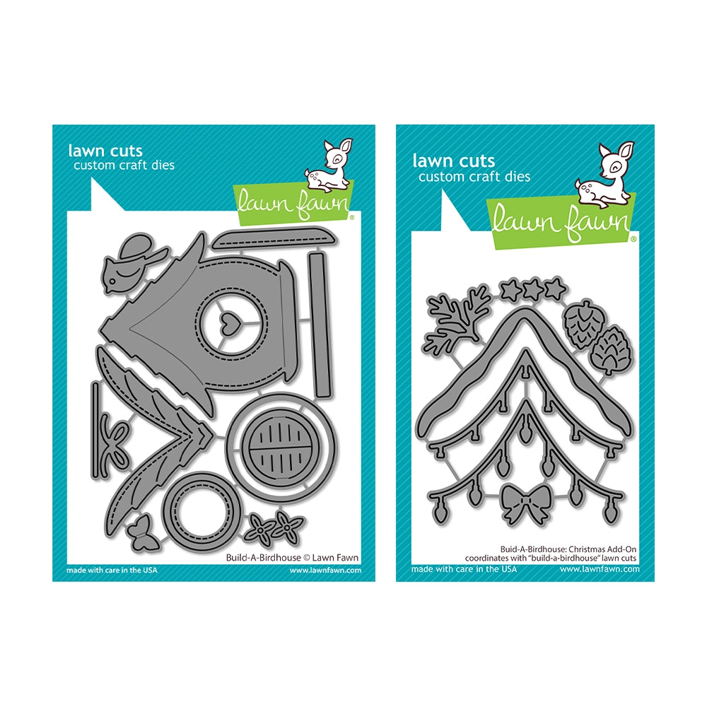 Lawn Fawn Set Build-A-Birdhouse and Christmas Add-On Dies