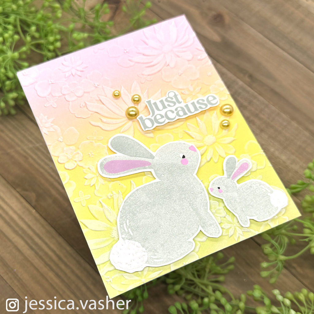 Simon Says Stamps and Dies Bunny Kisses set737bk Splendor Just Because Card