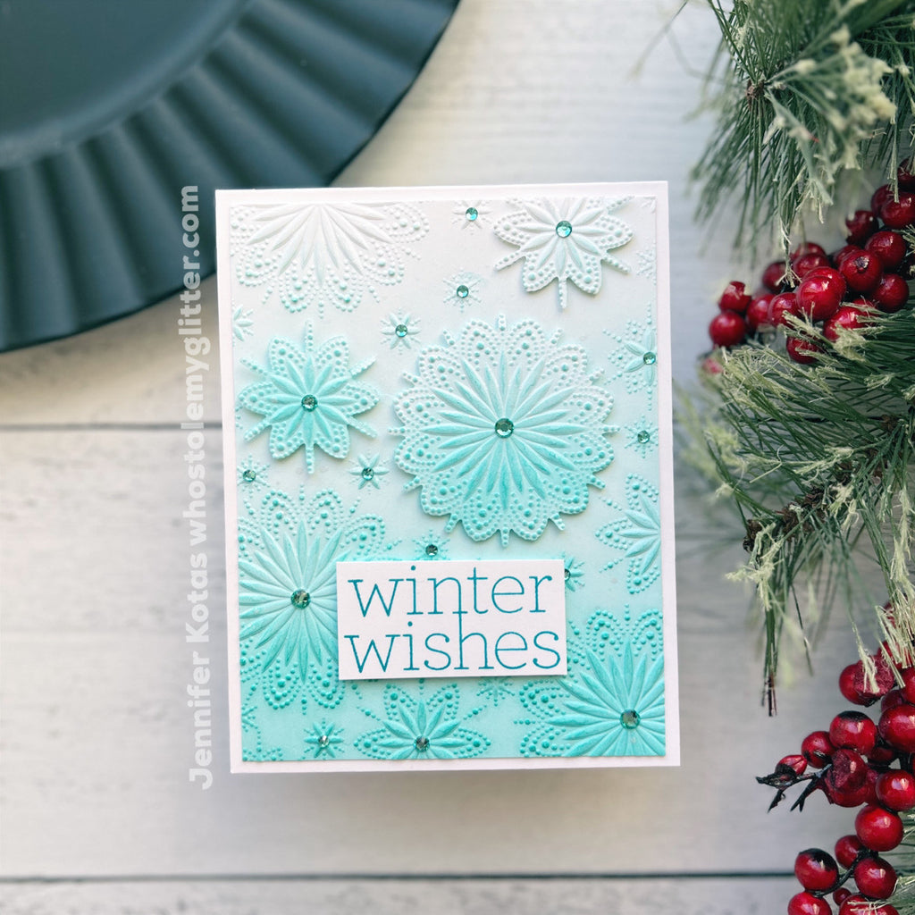 Simon Says Stamp Embossing Folder And Dies Burst Snowflakes sfd365 All The Joy Winter Card | color-code:ALT01