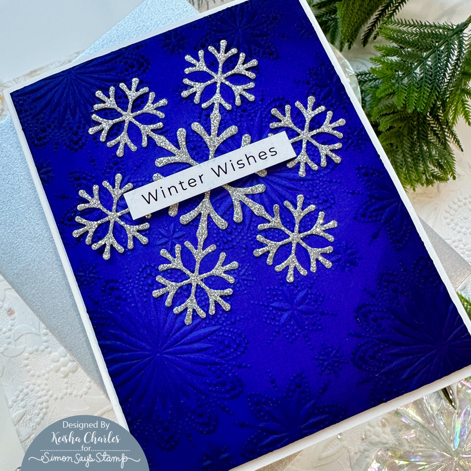 Simon Says Stamp Embossing Folder And Dies Burst Snowflakes sfd365 All The Joy Winter Card | color-code:ALT06