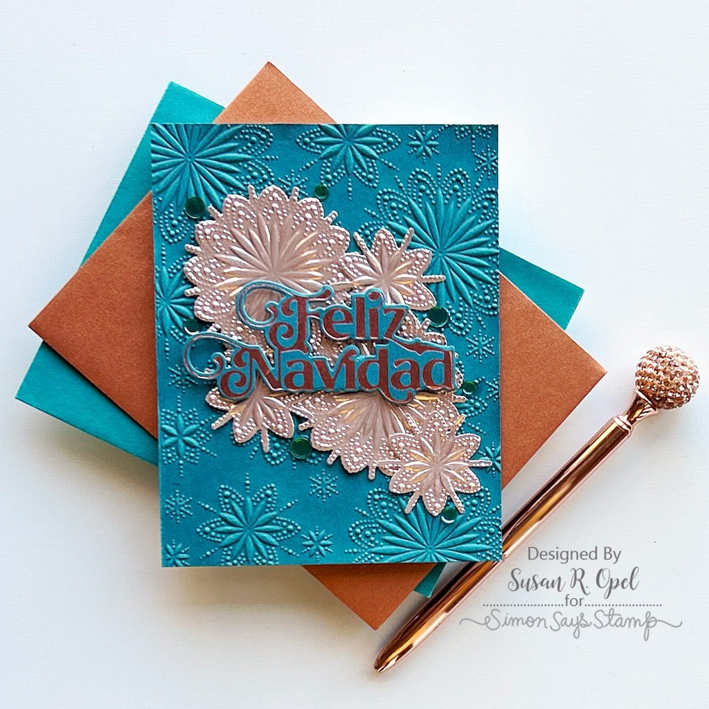 Simon Says Stamp Embossing Folder And Dies Burst Snowflakes sfd365 All The Joy Christmas Card