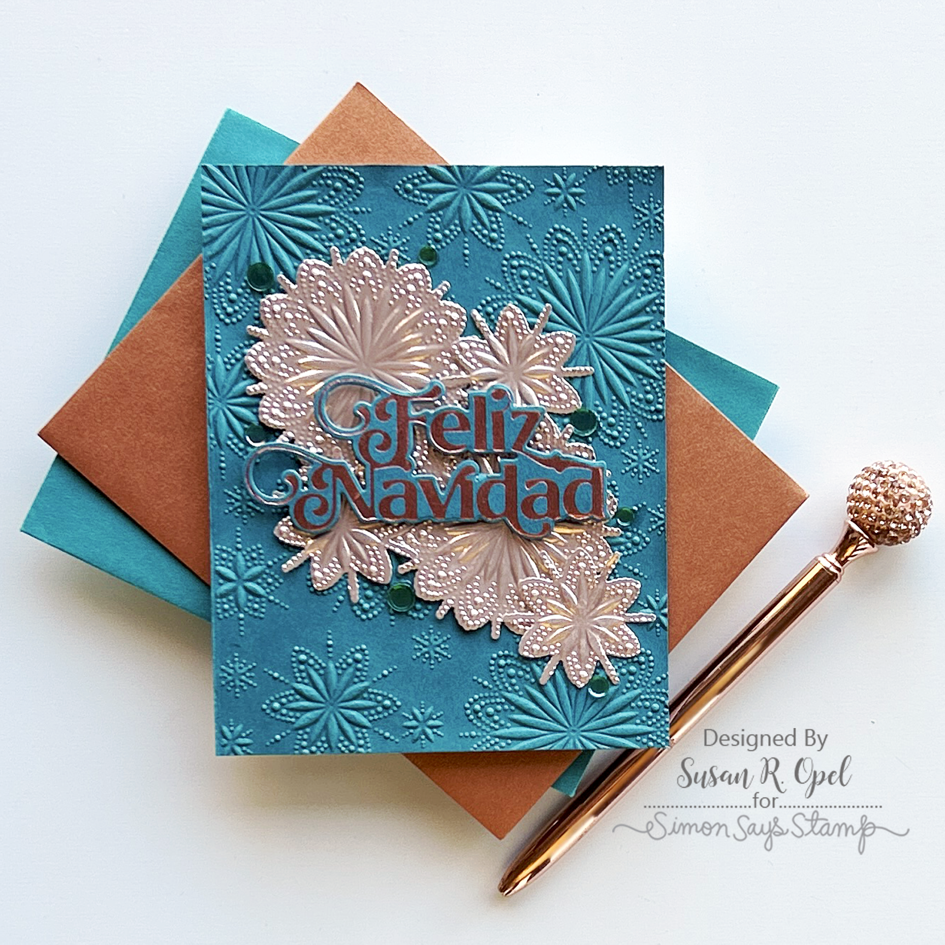 Simon Says Stamp Embossing Folder And Dies Burst Snowflakes sfd365 All The Joy Christmas Card
