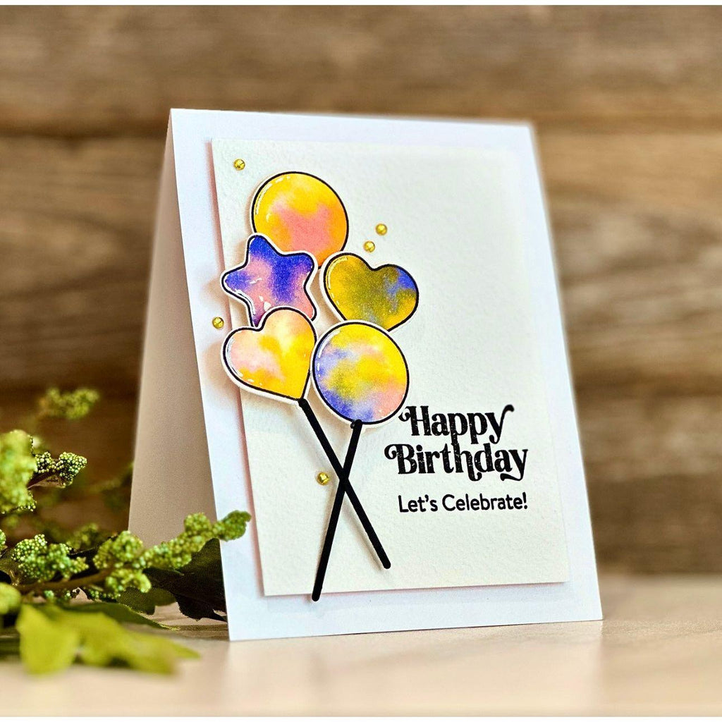 Rainbow Splash Cardstock Buttercream rsc17 Birthday Card