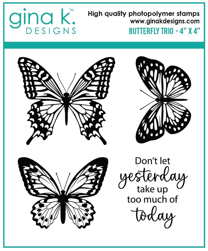 Gina K Designs BUTTERFLY TRIO Clear Stamps gkd156