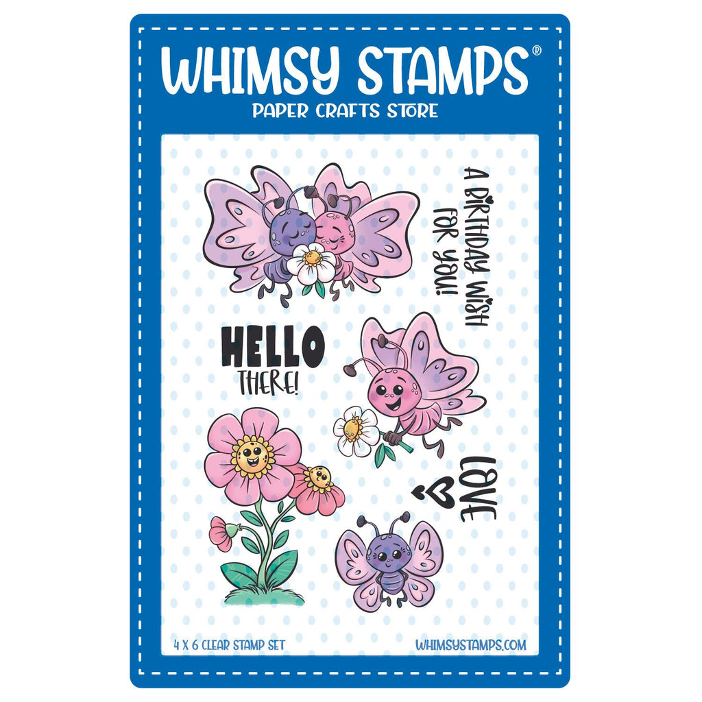 Whimsy Stamps Butterfly Wishes Clear Stamps khb216