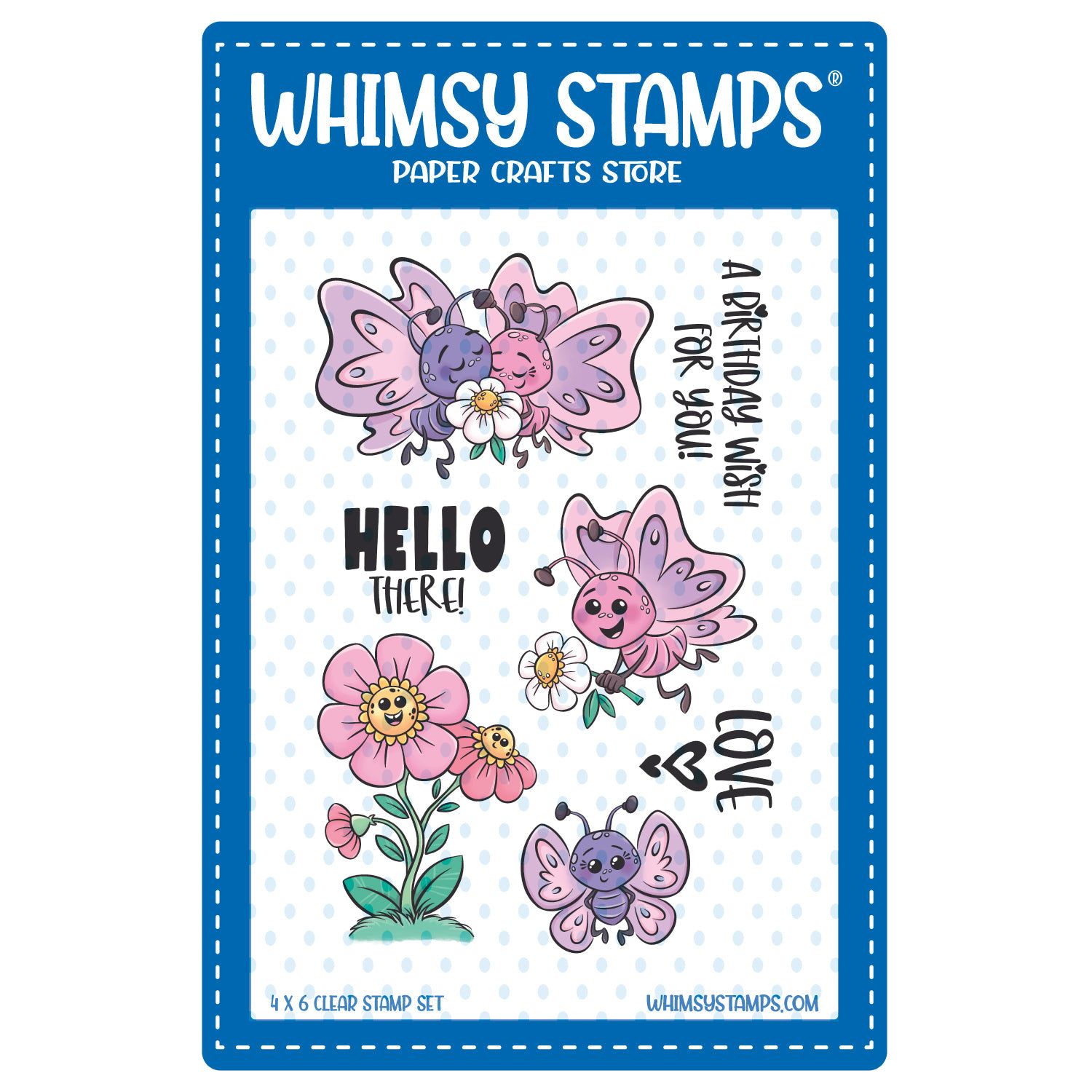 Whimsy Stamps Butterfly Wishes Clear Stamps khb216