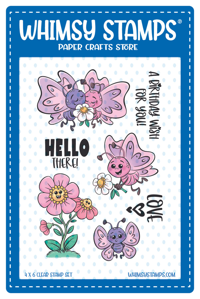 Whimsy Stamps Butterfly Wishes Clear Stamps khb216