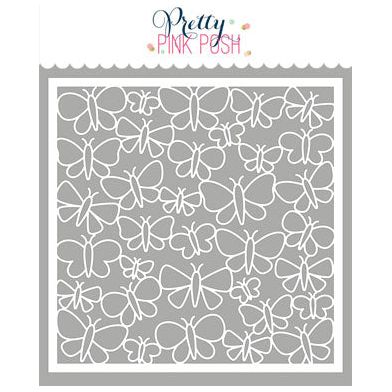 Pretty Pink Posh BUTTERFLY BACKGROUND Stencil