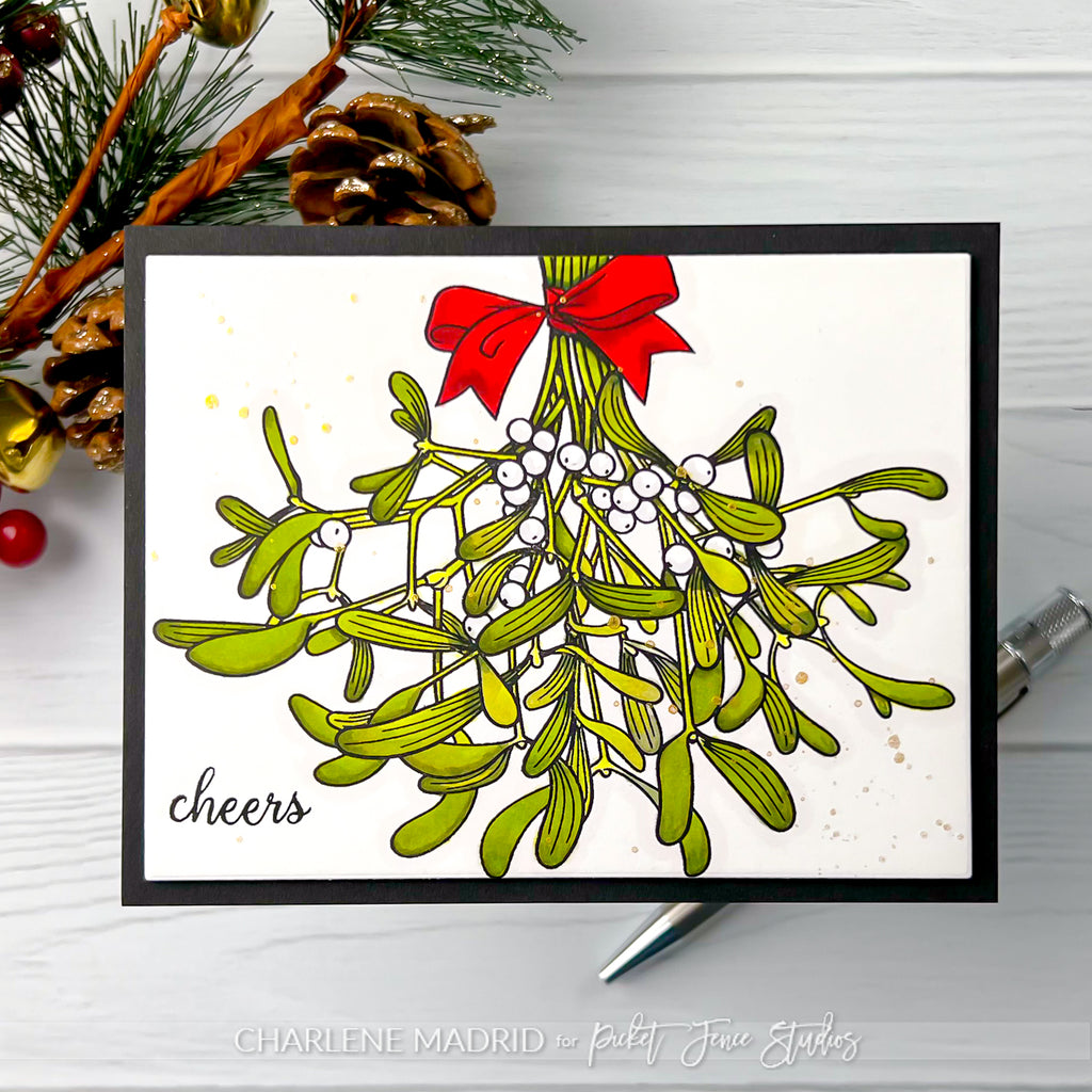 Picket Fence Studios Mistletoe Kisses Clear Stamps c-152 cheers