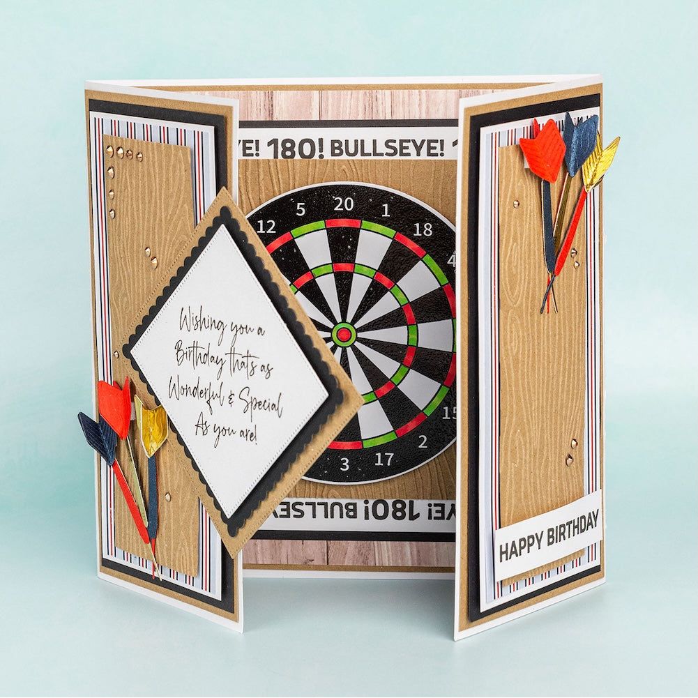 Chloe's Creative Cards Dart Board Die and Stamp Set c-diest-hhdarts bullseye