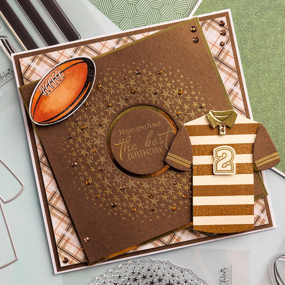 Chloe's Creative Cards Sports Shirt Die and Stamp Set c-diest-hhssh birthday