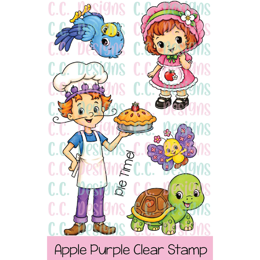 C.C. Designs Apple Purple Clear Stamp Set ccd-0433