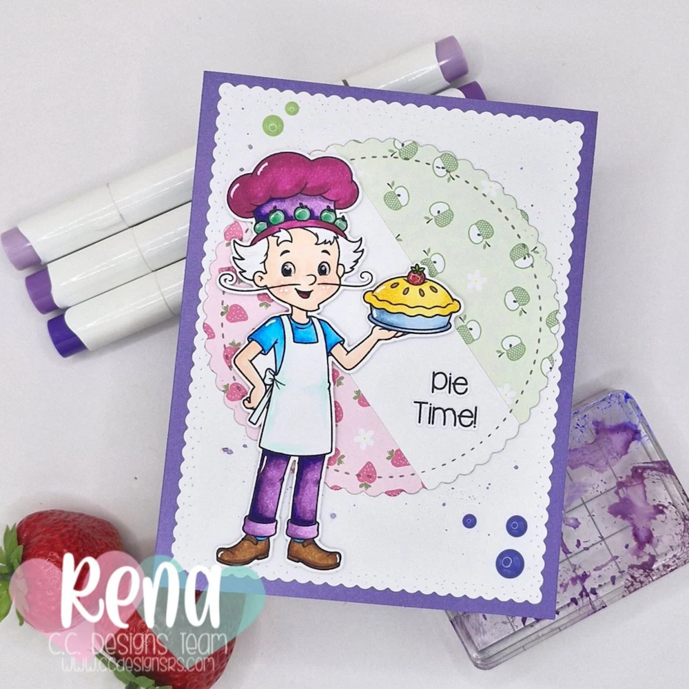 C.C. Designs Apple Purple Clear Stamp Set ccd-0433 pie time