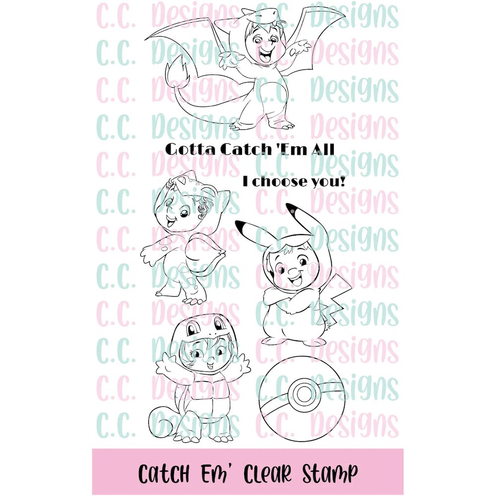 C.C. Designs Catch Em' Clear Stamp Set ccd-0378