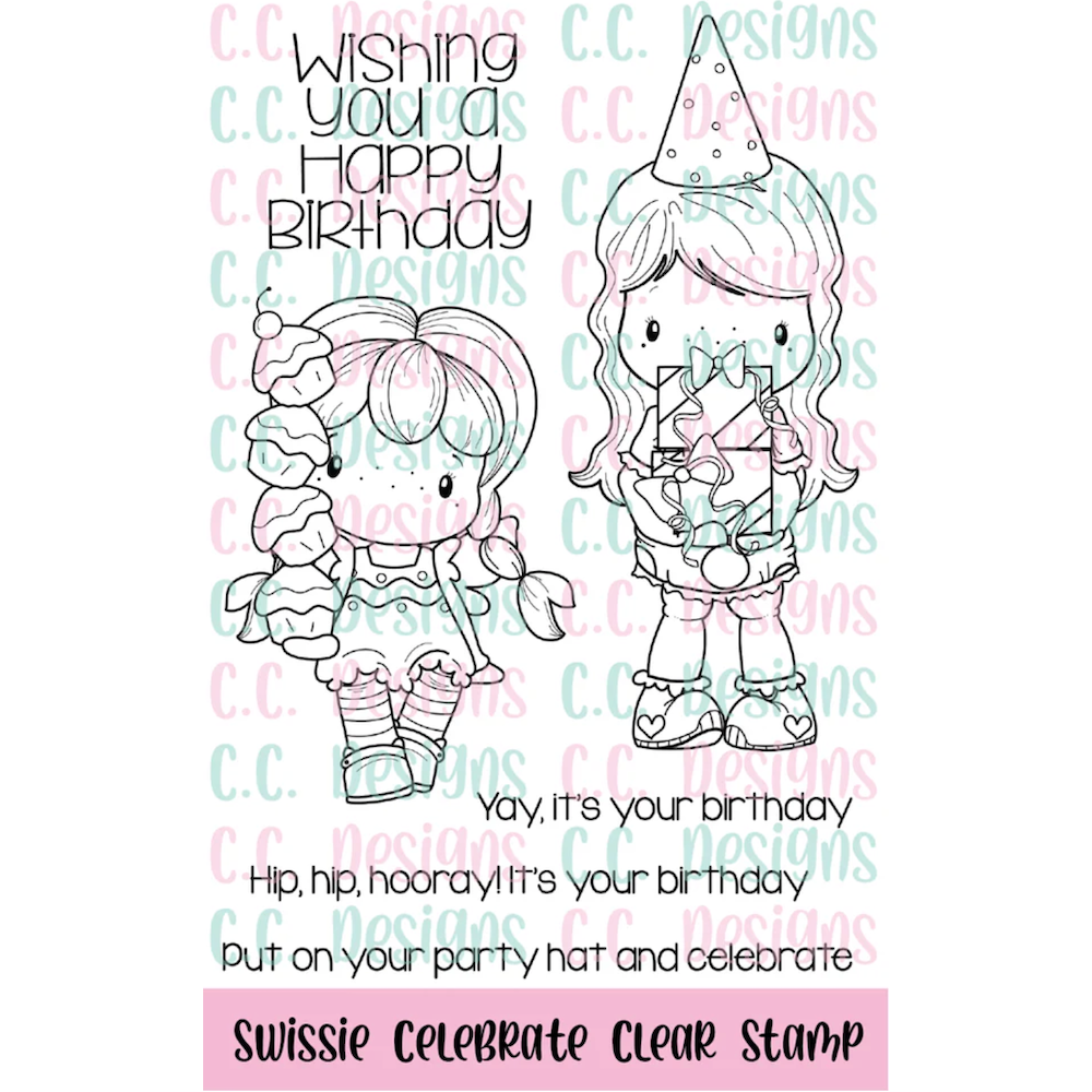 C.C. Designs Celebrate Swissies Clear Stamp Set ccd-0379