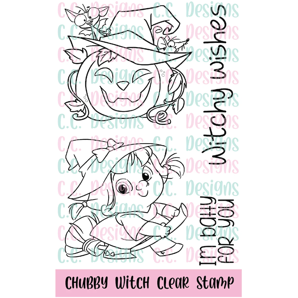 C.C. Designs Chubby Witch Clear Stamp Set ccd-0391