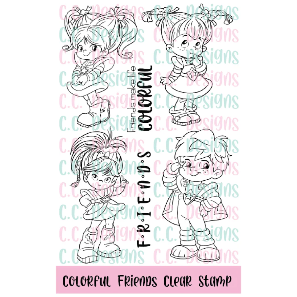C.C. Designs Colorful Friends Clear Stamp Set ccd-0382