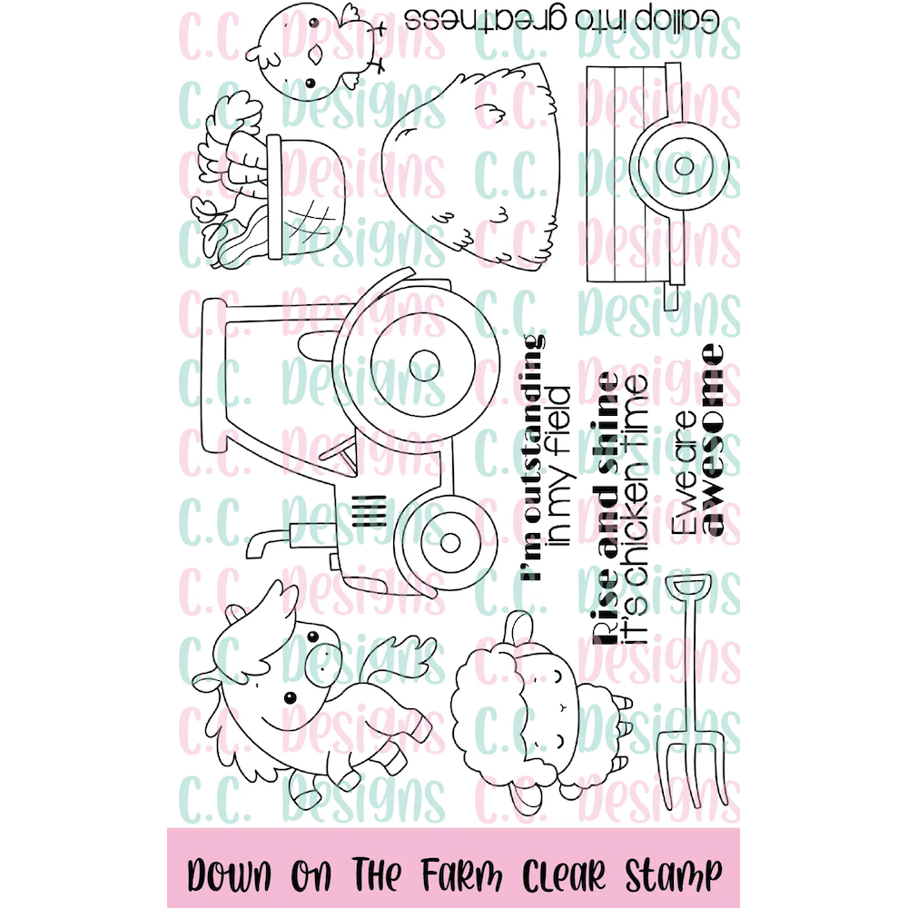 C.C. Designs Down On The Farm Clear Stamp Set ccd-0423