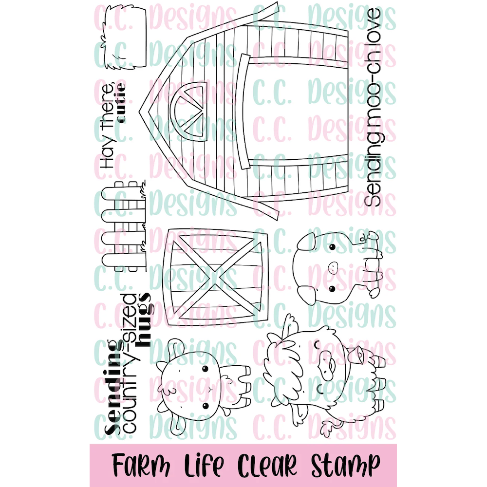 C.C. Designs Farm Life Clear Stamp Set ccd-0424