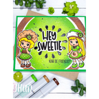C.C. Designs Fruity Friends Clear Stamp Set ccd-0427 hey sweetie green card