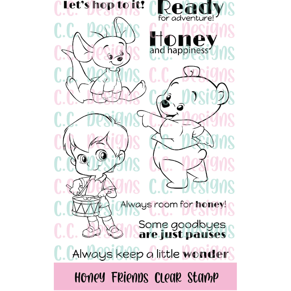 C.C. Designs Honey Friends Clear Stamp Set ccd-0422