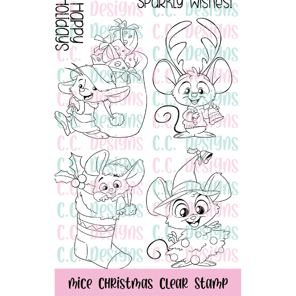 C.C. Designs Mice Christmas Clear Stamp Set ccd-370