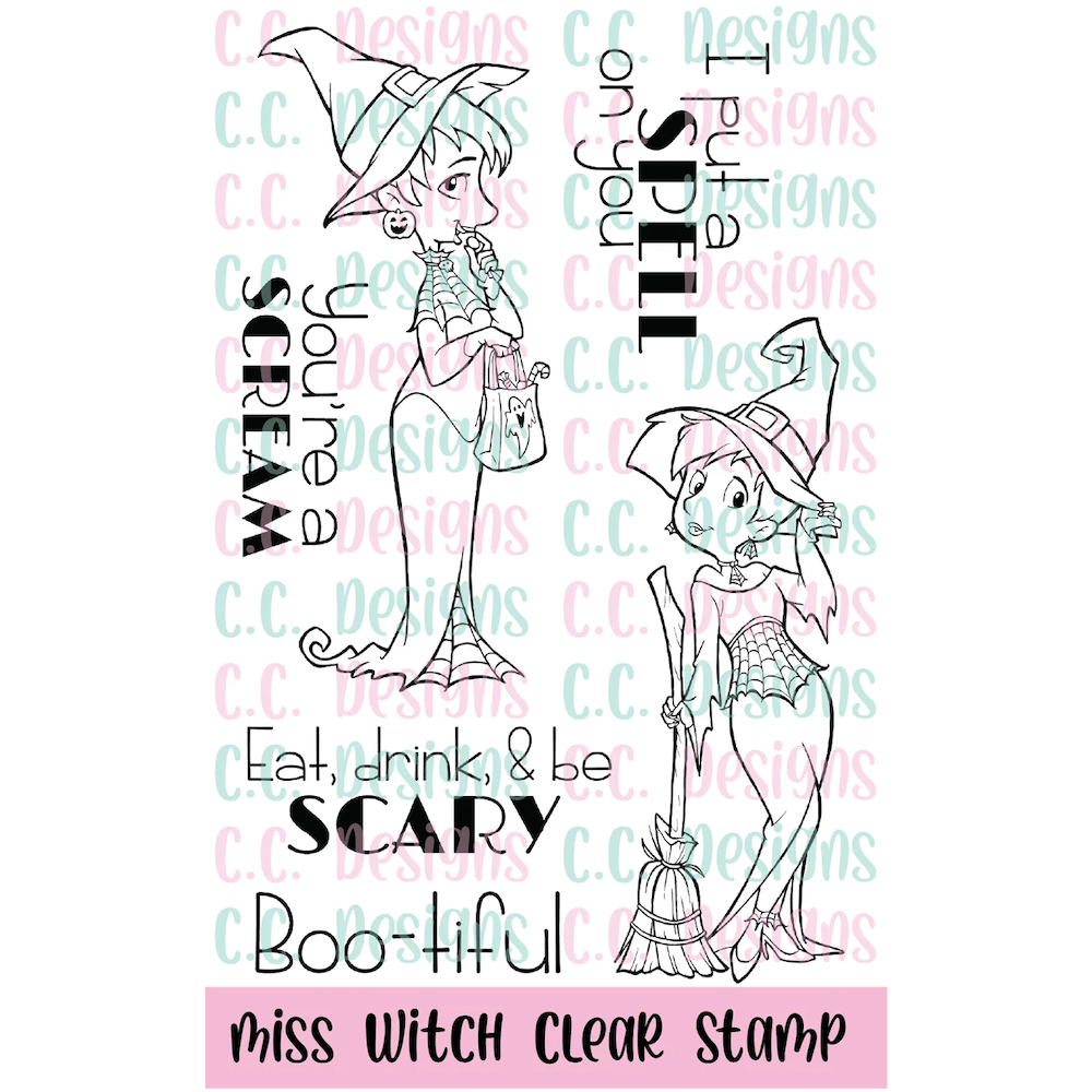 C.C. Designs Miss Witch Clear Stamp Set ccd-0394