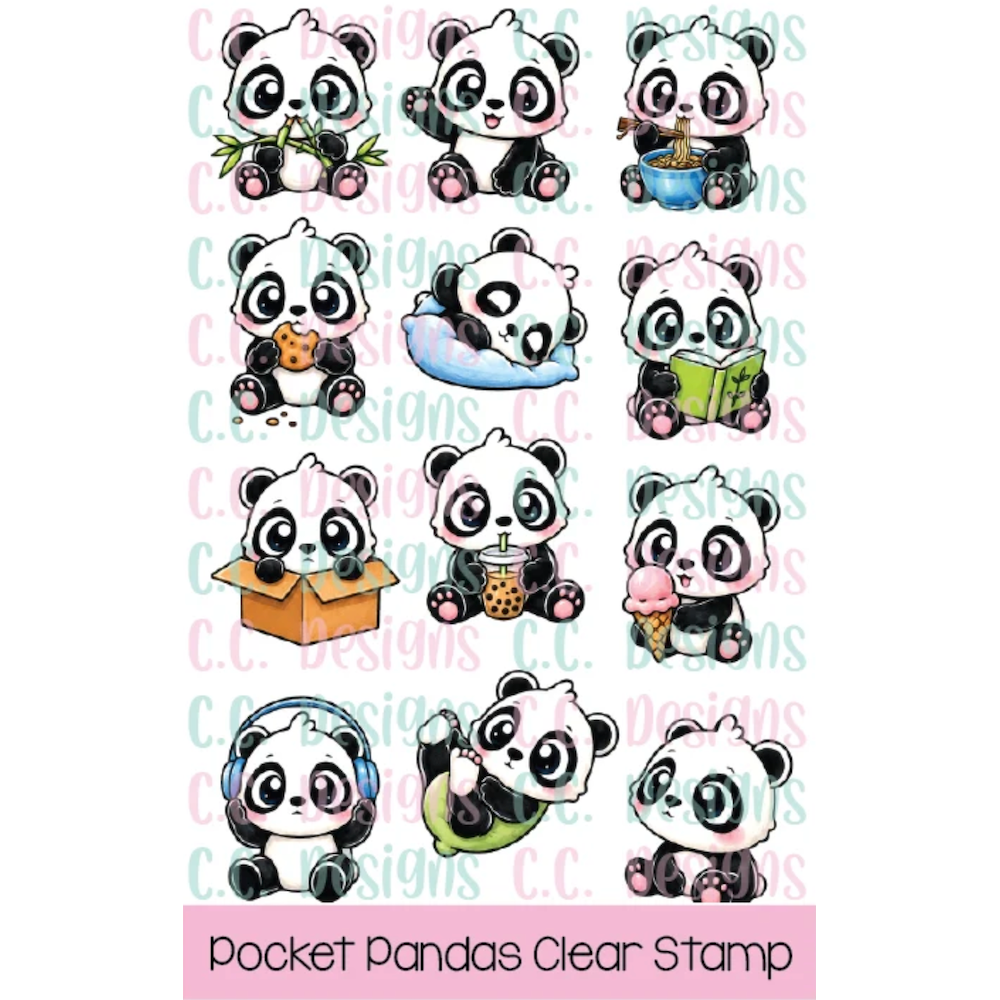 C.C. Designs Pocket Panda Clear Stamp Set ccd-0441