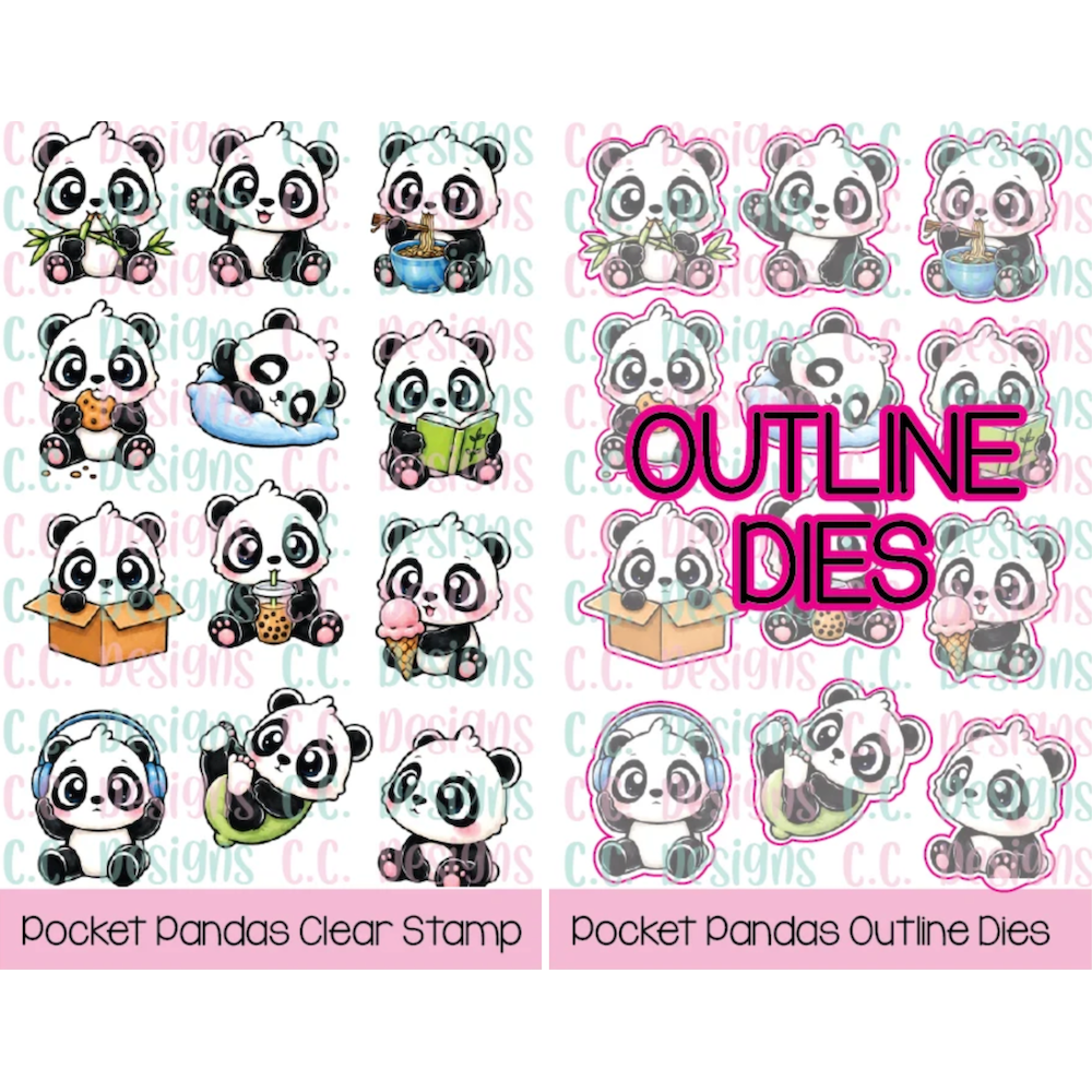 C.C. Designs Pocket Panda Stamps and Dies Bundle
