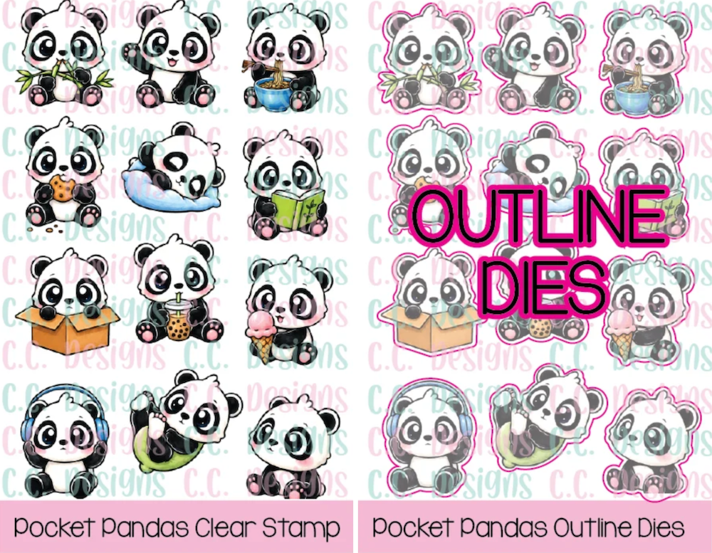 C.C. Designs Pocket Panda Stamps and Dies Bundle