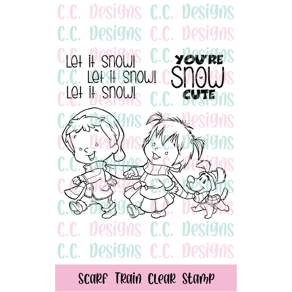 C.C. Designs Scarf Train Clear Stamp Set ccd-0404