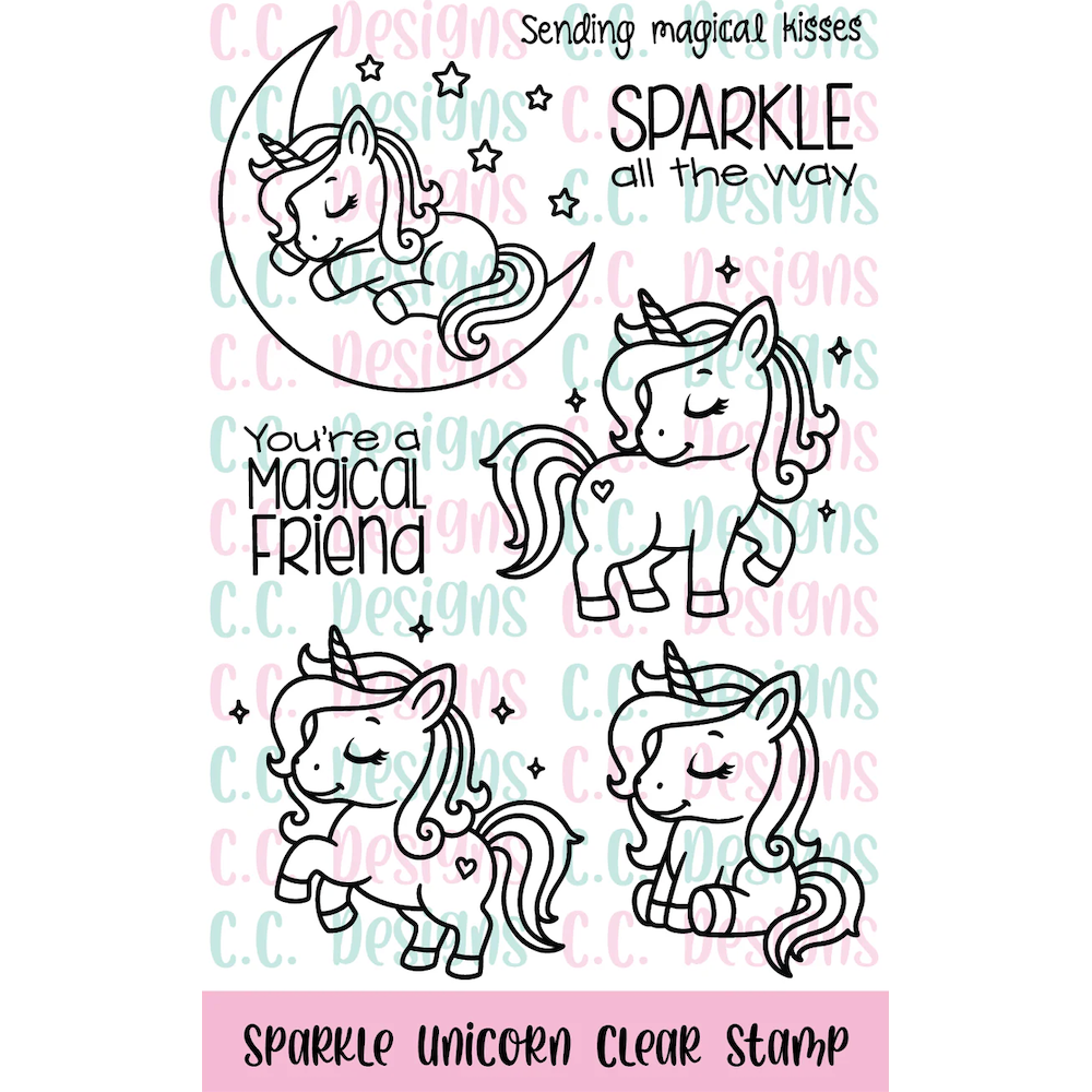 C.C. Designs Sparkle Unicorn Clear Stamp Set ccd-0373