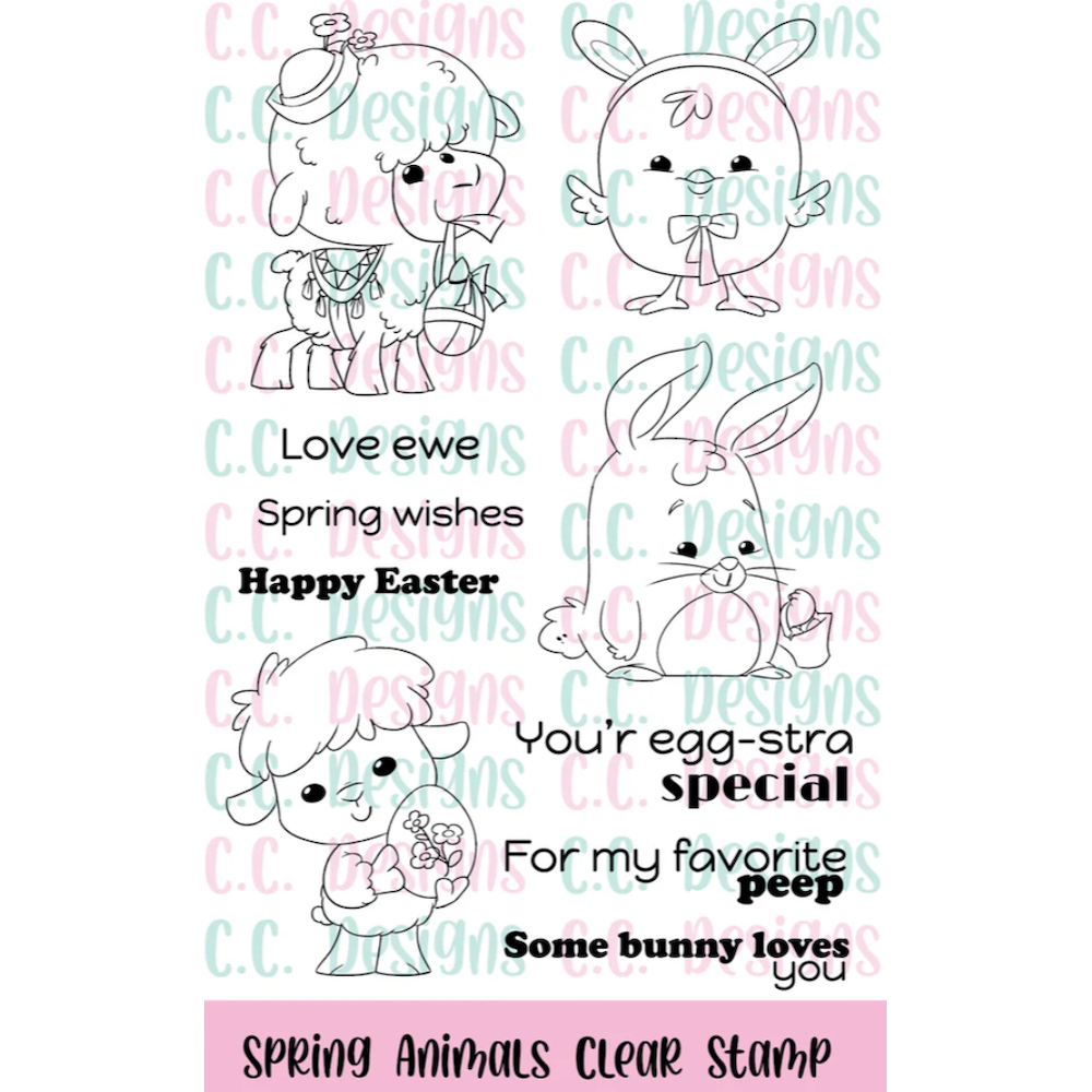 C.C. Designs Spring Animals Clear Stamp Set ccd-0410