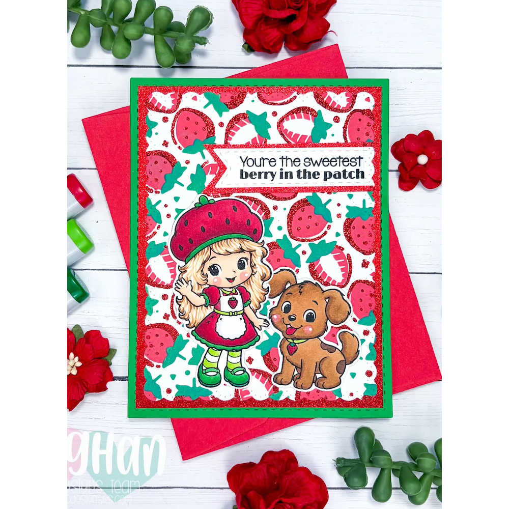 C.C. Designs Strawberry Delight Clear Stamp Set ccd-0429 berry in the patch 