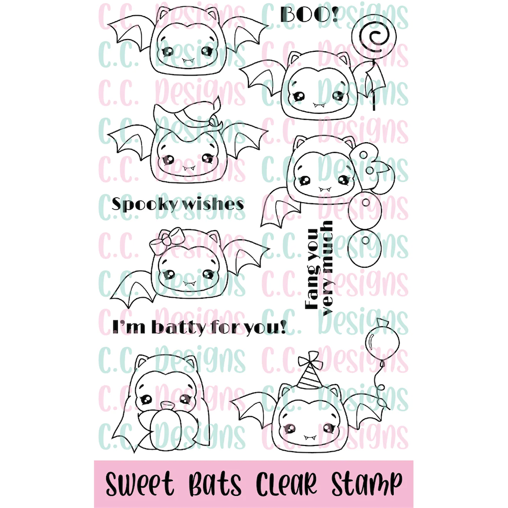 C.C. Designs Sweet Bats Clear Stamp Set ccd-0387 c